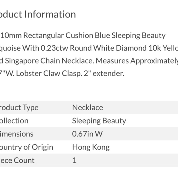 Dainty 10k Gold and Natural Turquoise Necklace with Diamonds - Picture 9 of 9